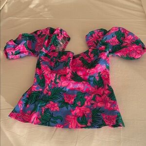 Lily Pulitzer Bitsy Stretch Cotton Top Size 00